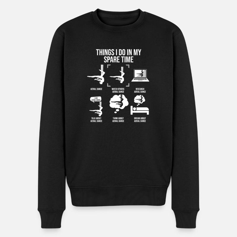 Things I Do In My Spare Time, Aerial Silk Tanz - Männer Premium Bio Pullover - Schwarz