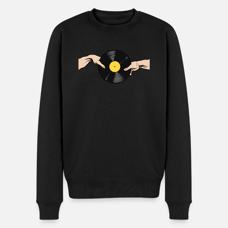Vinyle Vintage Musique DJ Retro Techno Vinyle - Pull Premium bio Homme - noir