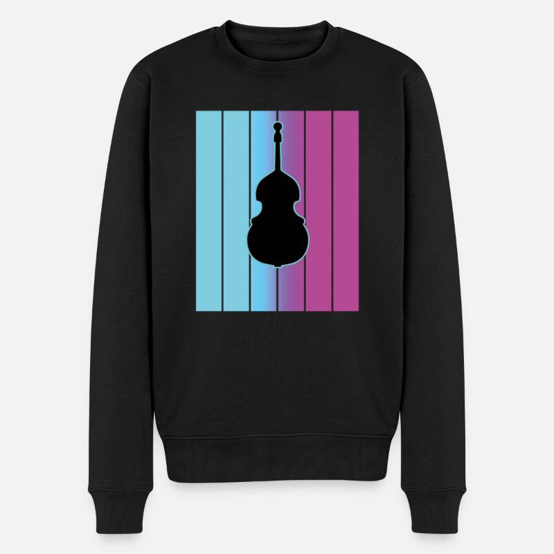 Kontrabass - Männer Premium Bio Pullover - Schwarz