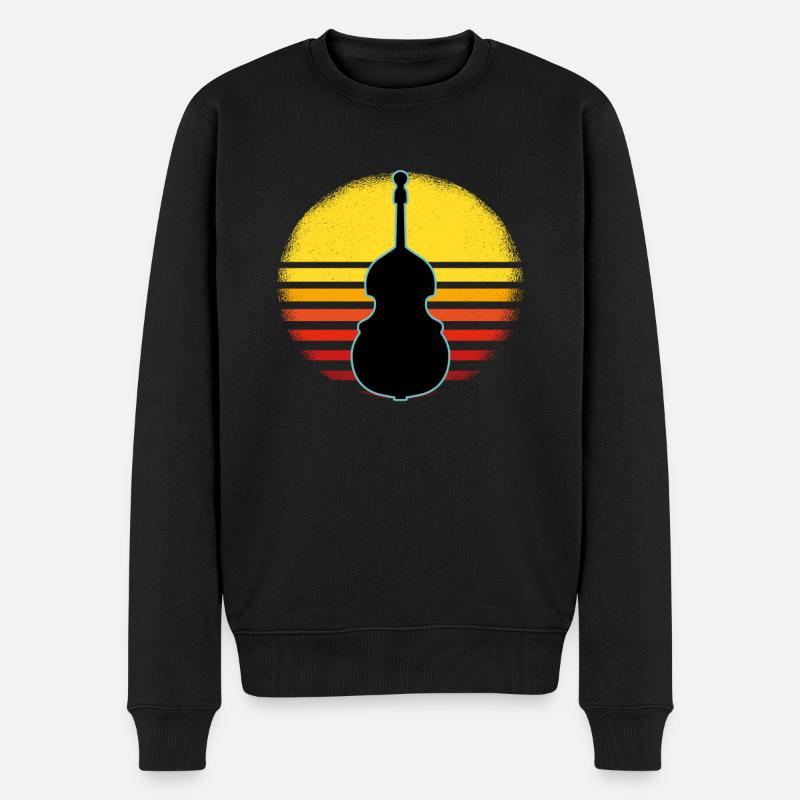 Kontrabass - Männer Premium Bio Pullover - Schwarz