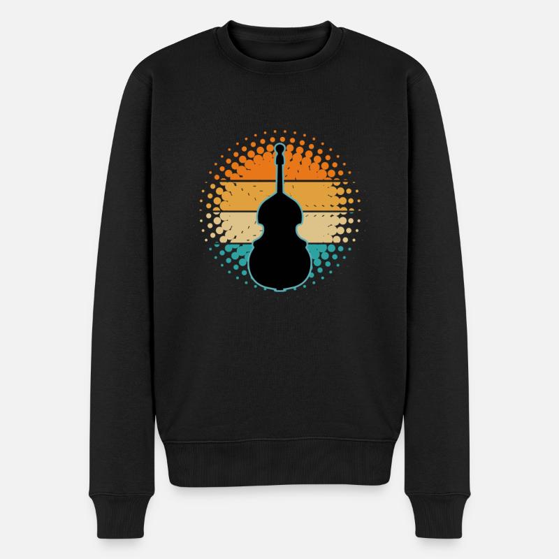 Kontrabass - Männer Premium Bio Pullover - Schwarz