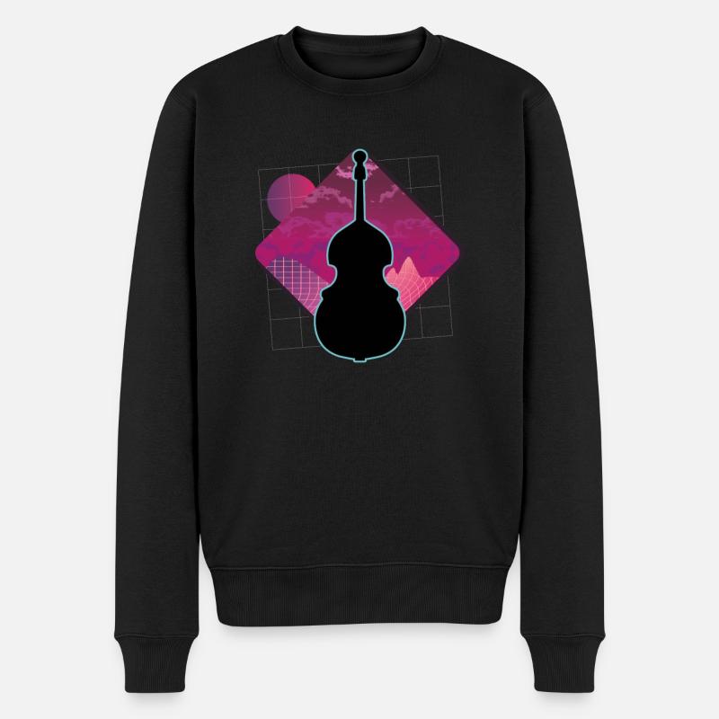 Kontrabass - Männer Premium Bio Pullover - Schwarz
