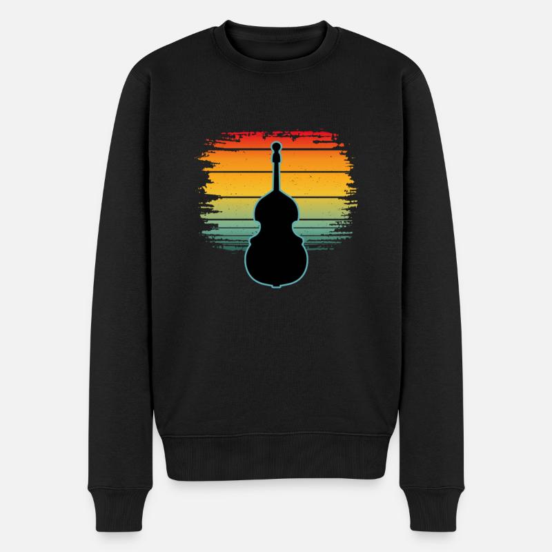 Kontrabass - Männer Premium Bio Pullover - Schwarz