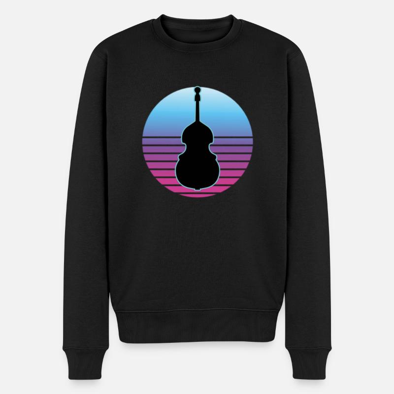 Kontrabass - Männer Premium Bio Pullover - Schwarz