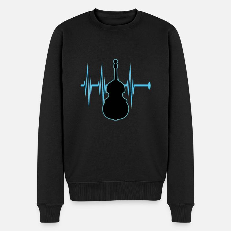 Kontrabass - Männer Premium Bio Pullover - Schwarz