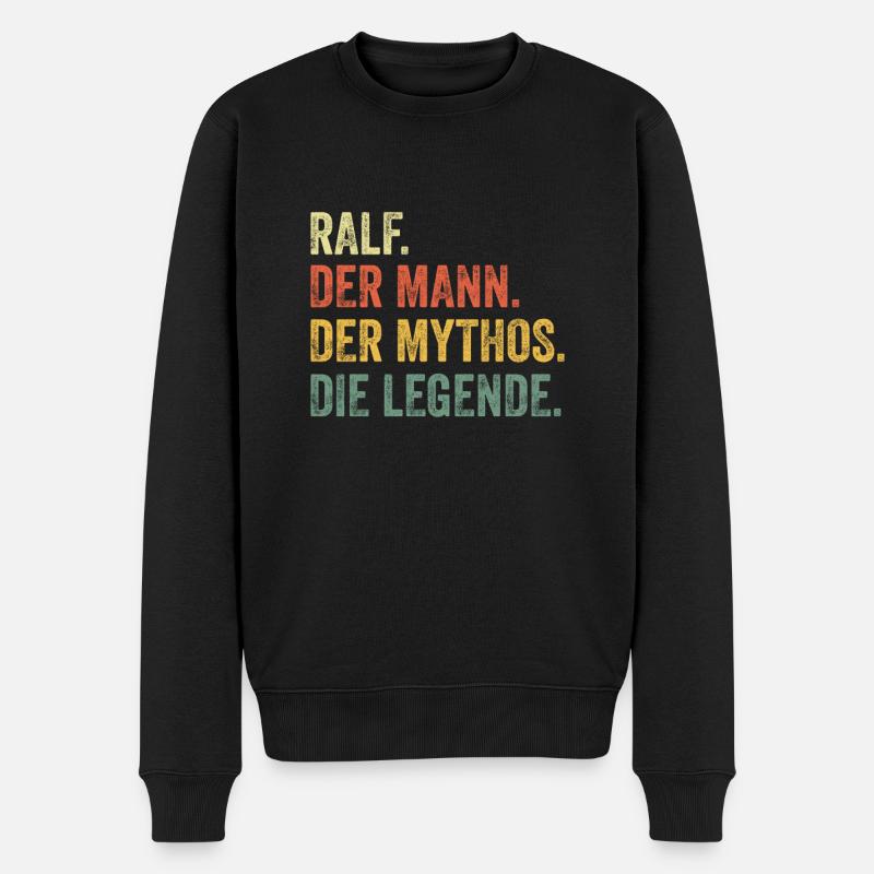 Ralf Mann Mythos Legende Vorname Name - Männer Premium Bio Pullover - Schwarz