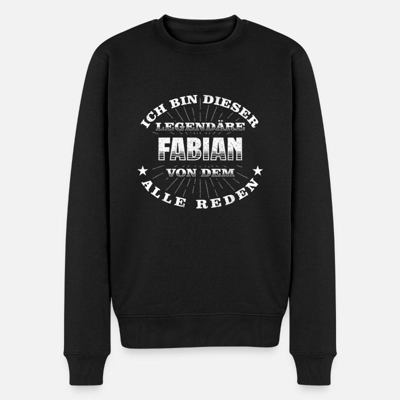Legendärer Fabian lustiger vorname Name - Männer Premium Bio Pullover - Schwarz