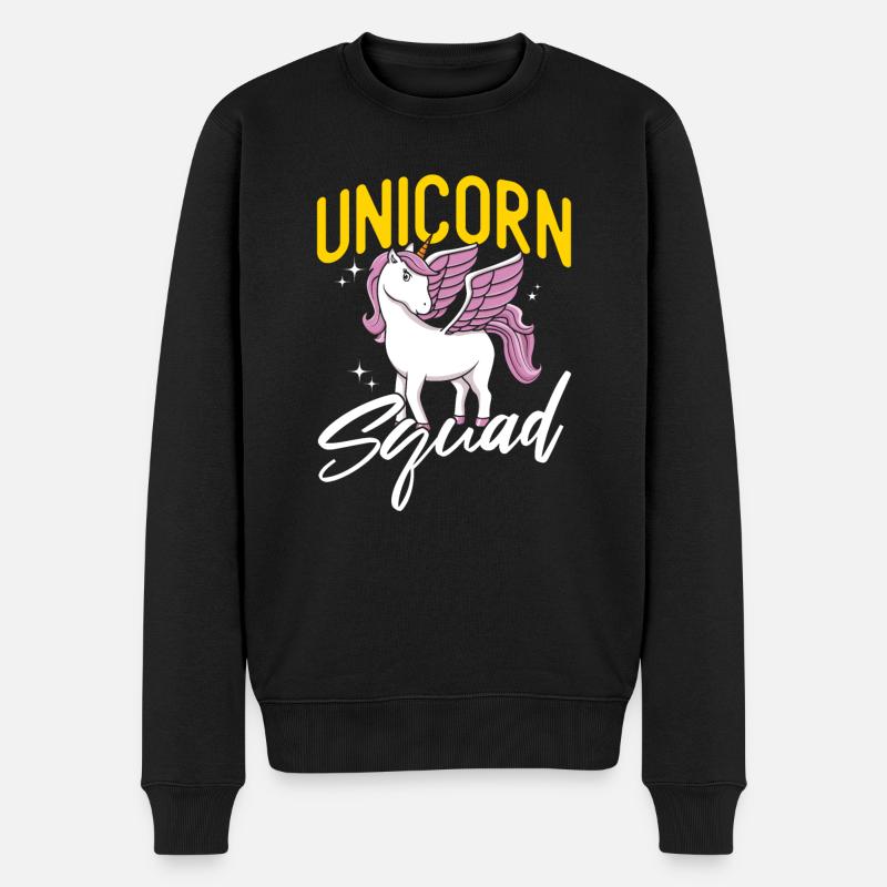 Unicorn Squad - Männer Premium Bio Pullover - Schwarz
