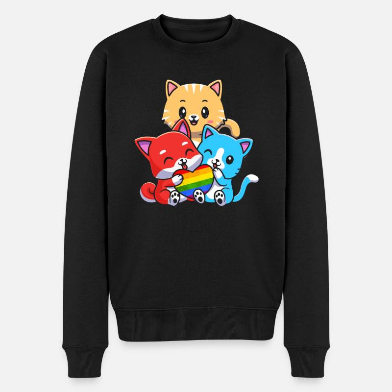 Pride Lgbtq - Männer Premium Bio Pullover - Schwarz
