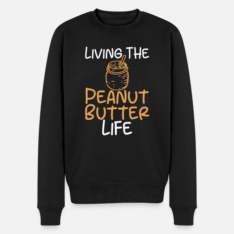 Erdnussbutter Liebhaber Geschenk - Männer Premium Bio Pullover - Schwarz