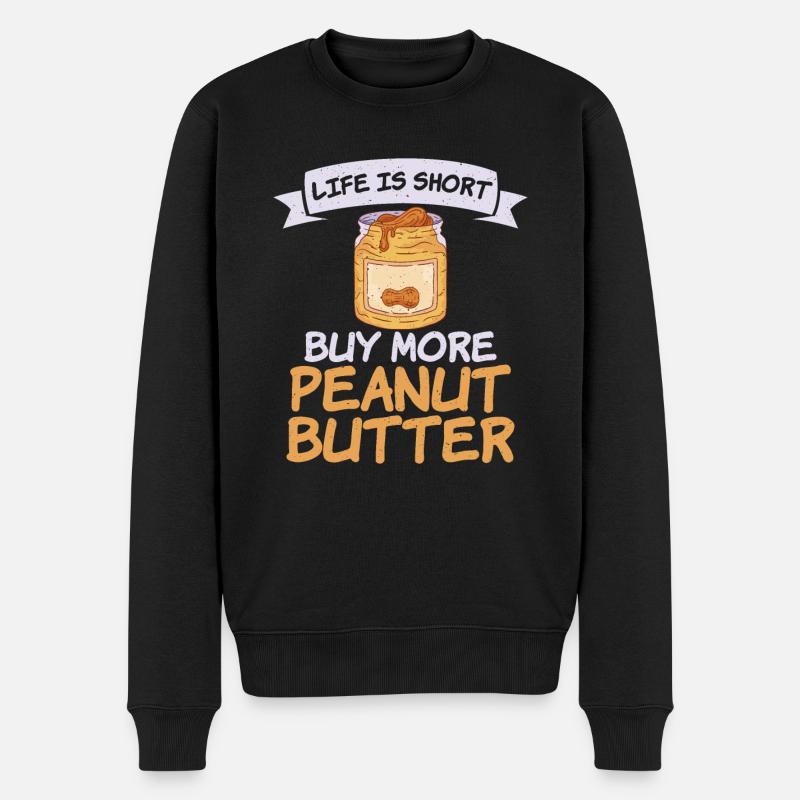 Erdnussbutter Liebhaber Geschenk - Männer Premium Bio Pullover - Schwarz