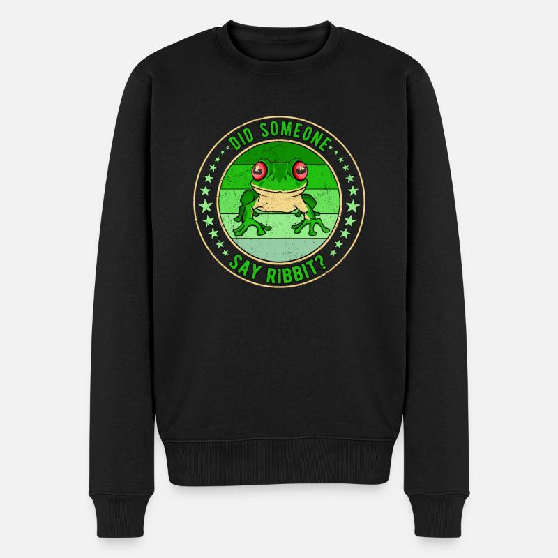 Rotaugenlaubfrosch Did Someone Say Ribbit? - Männer Premium Bio Pullover - Schwarz