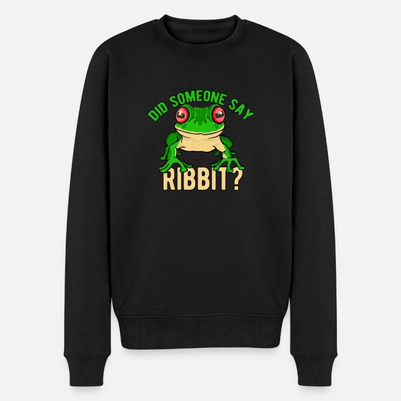 Rotaugenlaubfrosch Did Someone Say Ribbit? - Männer Premium Bio Pullover - Schwarz