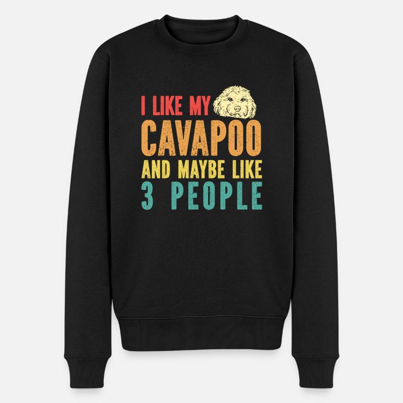 Cavapoo Cavoodle Capoodle Dog - Men's Premium Organic Jumper - black