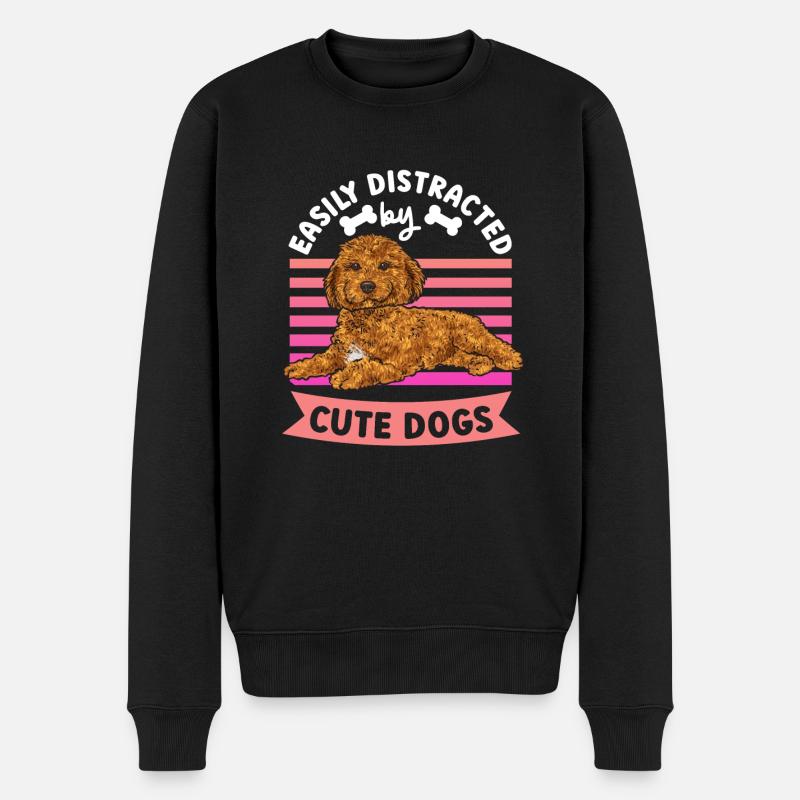Cavapoo Cavoodle Capoodle Dog - Men's Premium Organic Jumper - black