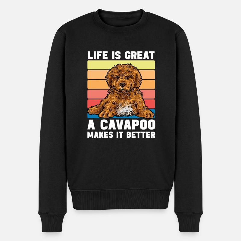 Cavapoo Cavoodle Capoodle Dog - Men's Premium Organic Jumper - black