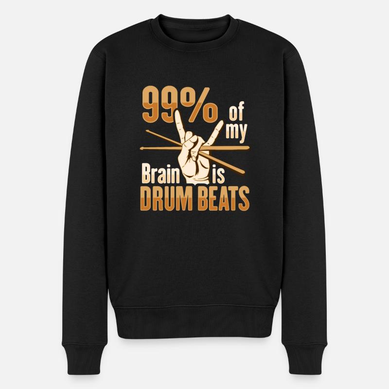 Conception de percussions de batterie - Pull Premium bio Homme - noir