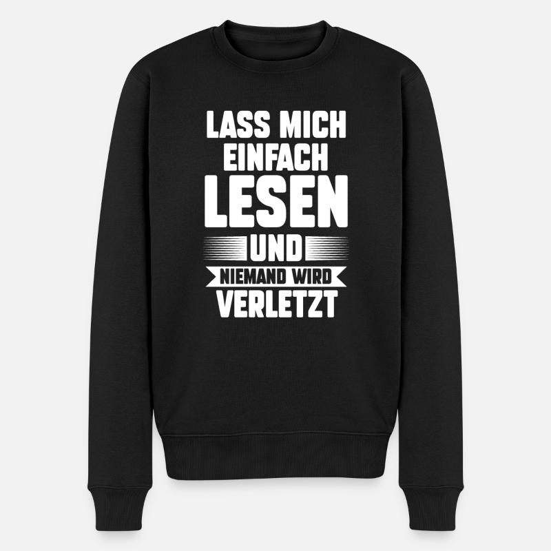 Lesen Bücher Buch Geschenk - Männer Premium Bio Pullover - Schwarz
