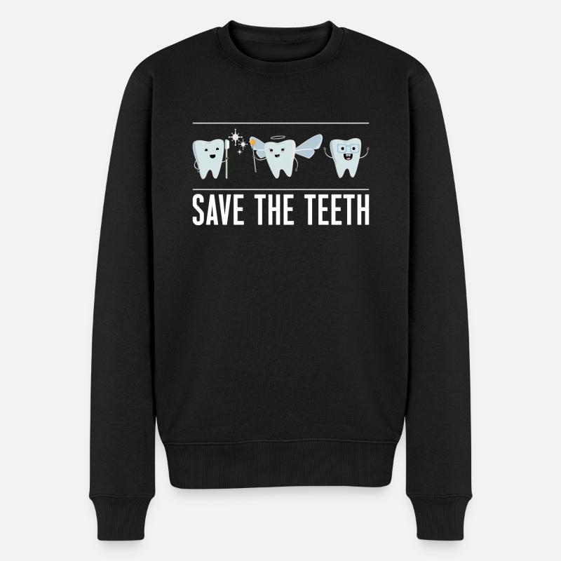 Save The Teeth - Men's Premium Organic Jumper - black