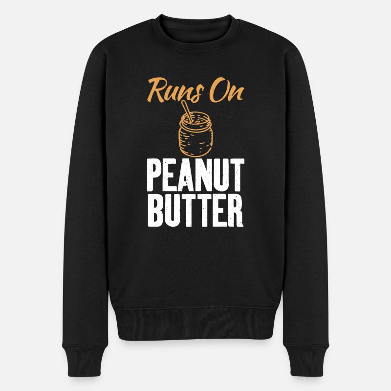 Peanut Butter Lover Gift - Men's Premium Organic Jumper - black