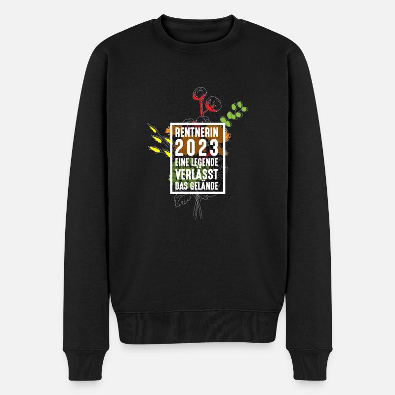 Rentnerin 2023 Eine Legende Verlässt Das Gelände - Männer Premium Bio Pullover - Schwarz