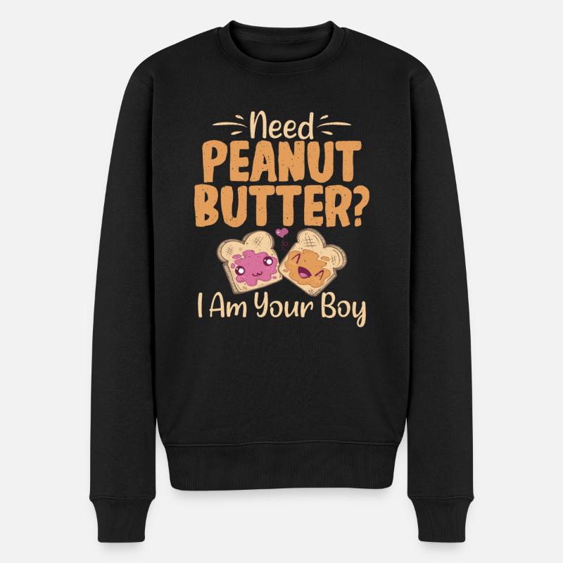 Erdnussbutter Liebhaber Geschenk - Männer Premium Bio Pullover - Schwarz
