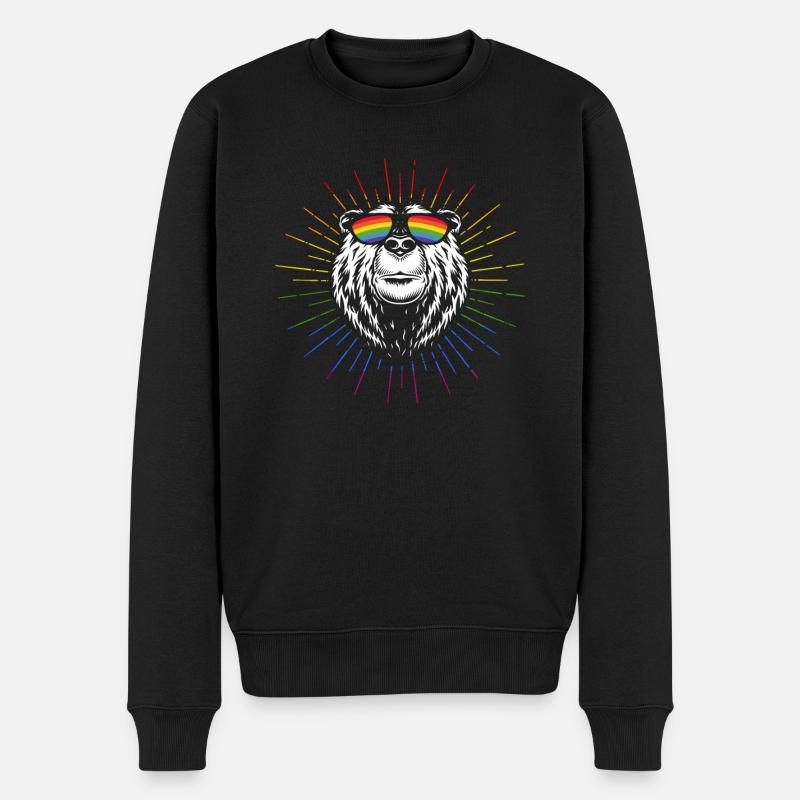 Gay Bear Lgbtq Rainbow - Männer Premium Bio Pullover - Schwarz
