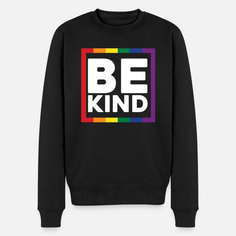 Be Kind - Männer Premium Bio Pullover - Schwarz