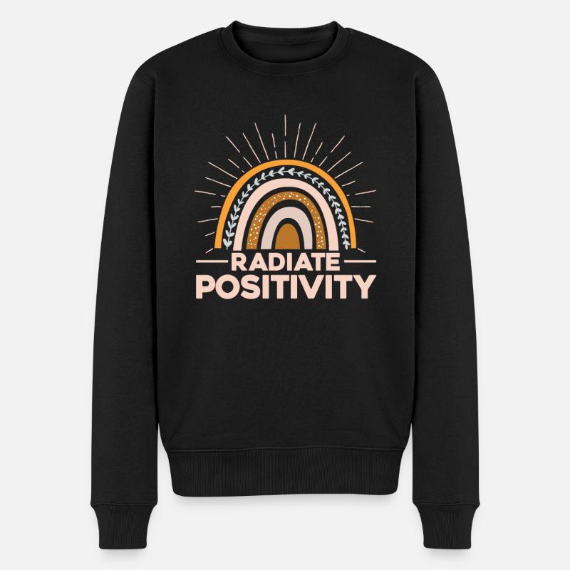Radiate Positivity - Männer Premium Bio Pullover - Schwarz