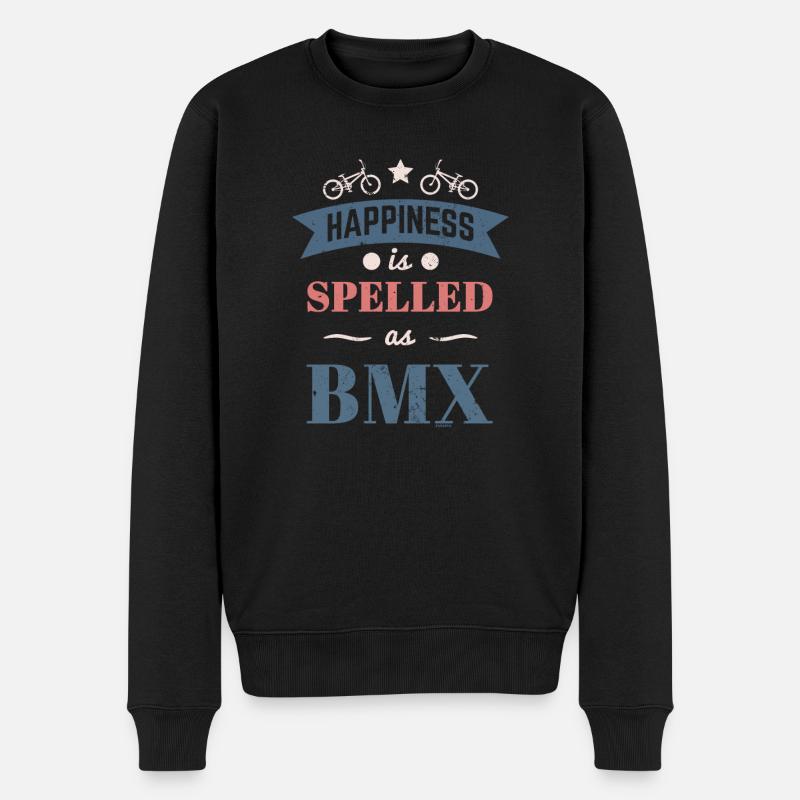 Bonheur Satisfaction BMX Vélo Adrénaline - Pull Premium bio Homme - noir