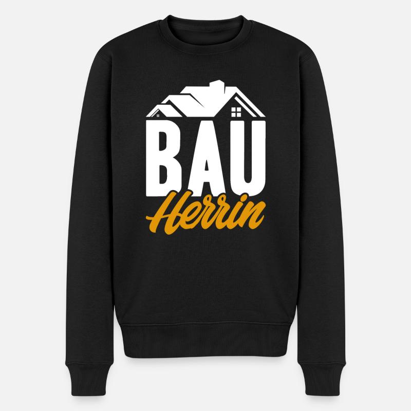 Bauherrin - Männer Premium Bio Pullover - Schwarz