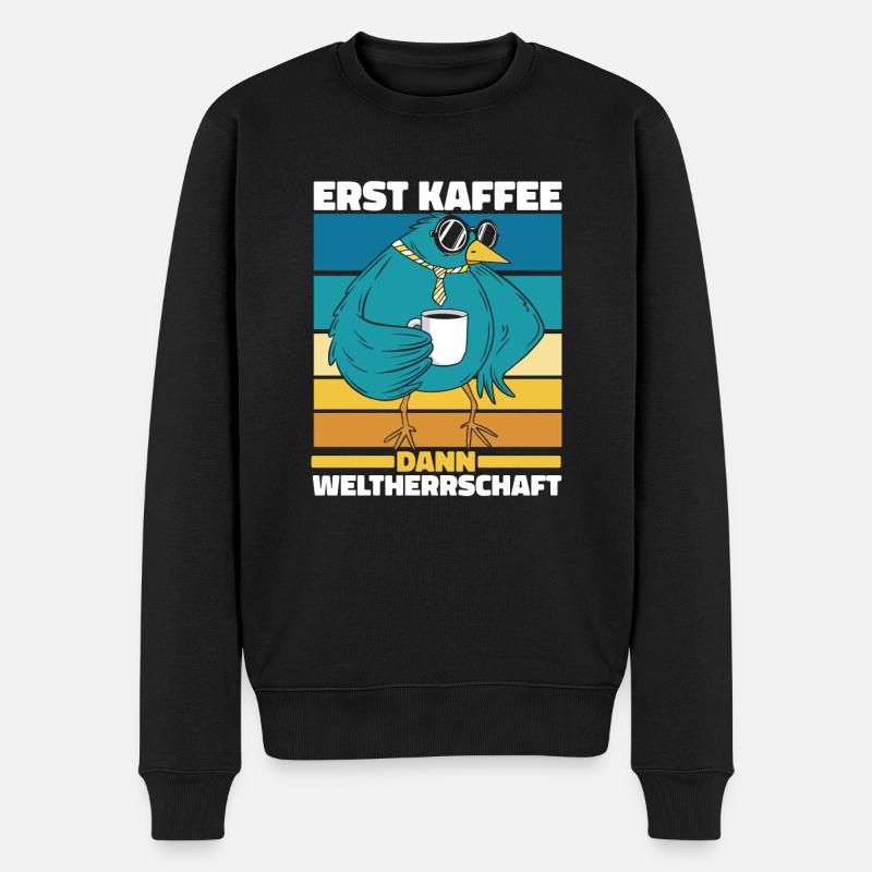 Vogel Ornithologe Kaffee Sonnenbrille - Männer Premium Bio Pullover - Schwarz