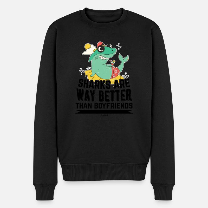 Les requins sont bien meilleurs que les petits amis - Pull Premium bio Homme - noir