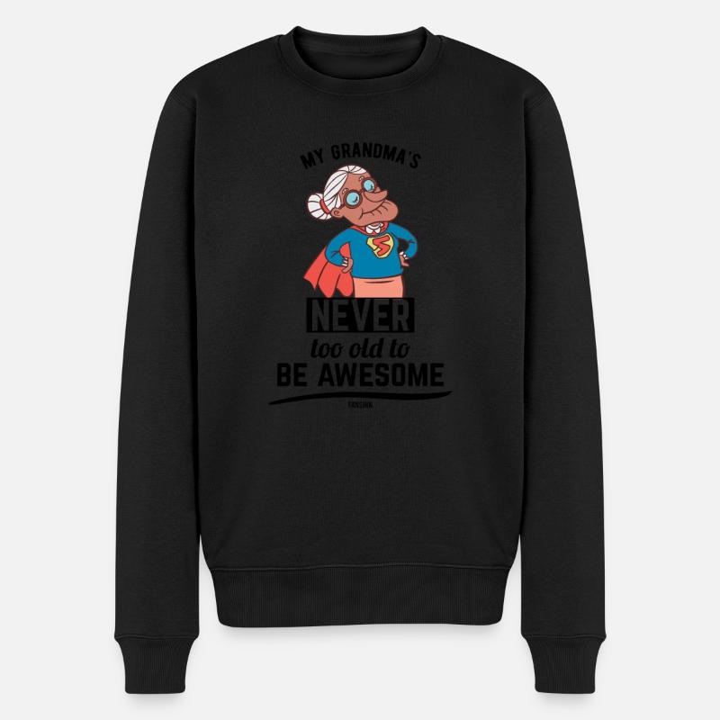 coole Oma Mutter Großmutter Held - Männer Premium Bio Pullover - Schwarz
