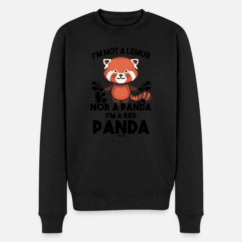 ich bin ein Roter Panda - Männer Premium Bio Pullover - Schwarz
