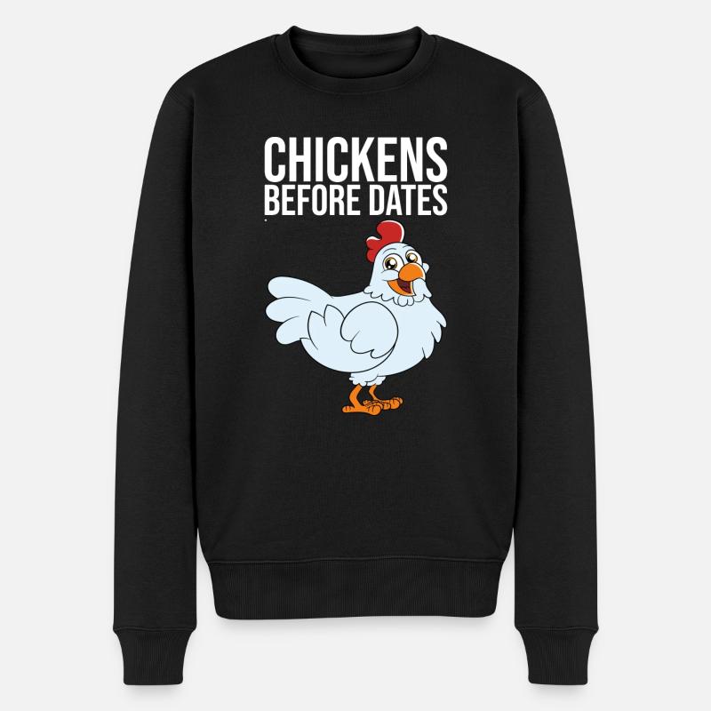 Chickens Before Dates - Männer Premium Bio Pullover - Schwarz