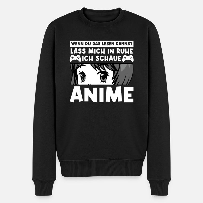 Anime Merch Japanisch Geschenk - Männer Premium Bio Pullover - Schwarz