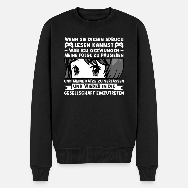 Anime Zocken Anime Merch Geschenk - Männer Premium Bio Pullover - Schwarz