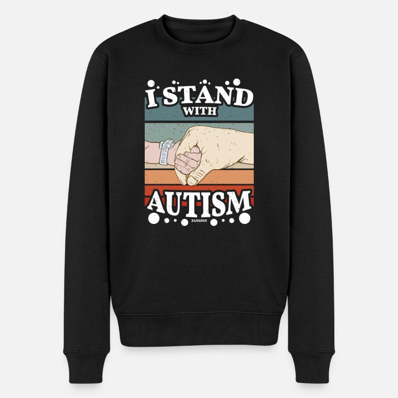 ich bin Autist - Männer Premium Bio Pullover - Schwarz