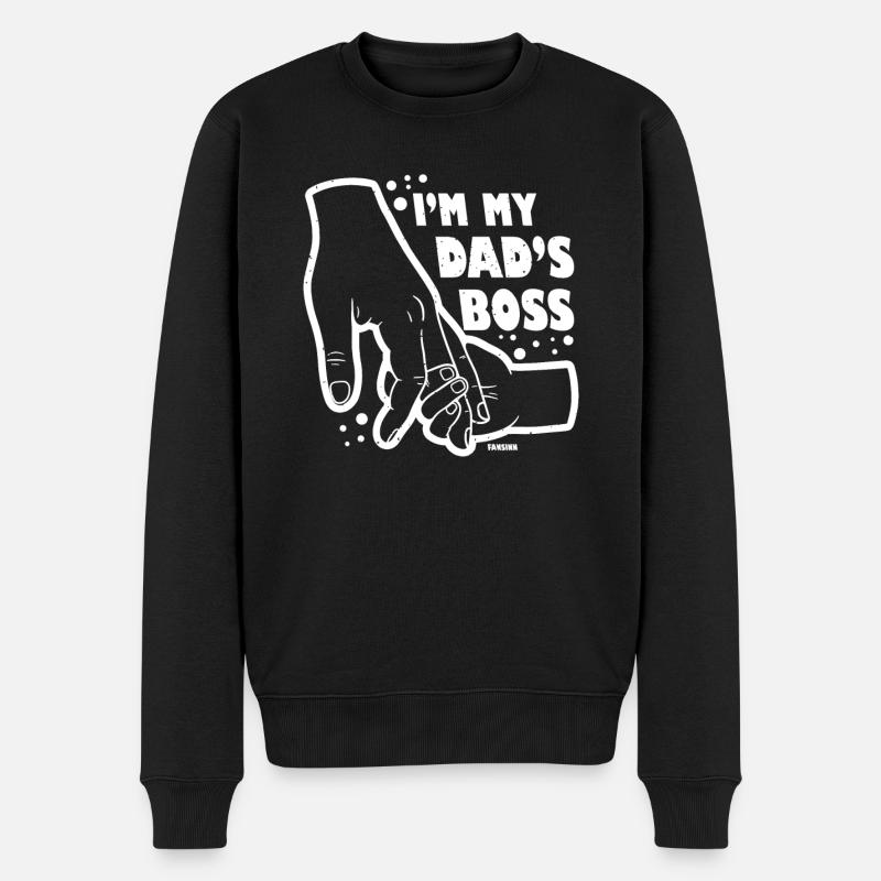 Vater und Tochter - Männer Premium Bio Pullover - Schwarz