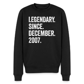 Legendary Since December 2007 15. Geburtstag - Männer Premium Bio Pullover - Schwarz - Vorne - Nico (187cm)