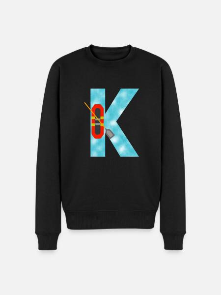 Kanu Kajak Boot Illustration - Männer Premium Bio Pullover - Schwarz