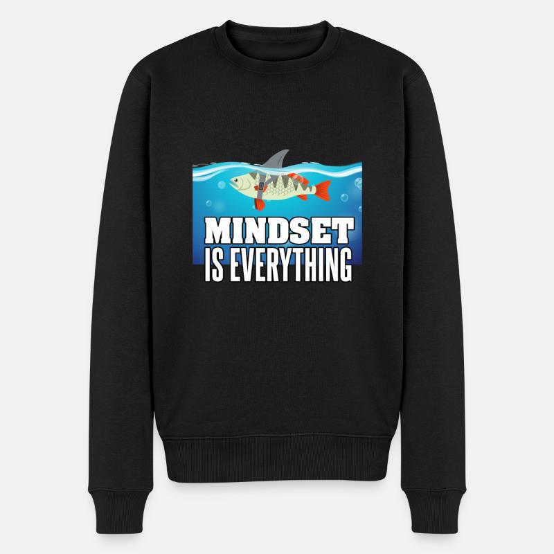 Mindset is everything - Männer Premium Bio Pullover - Schwarz