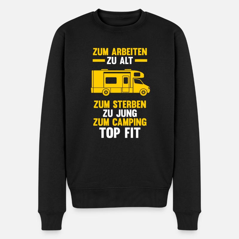 Camper Camping Wohnmobil Geschenk - Männer Premium Bio Pullover - Schwarz