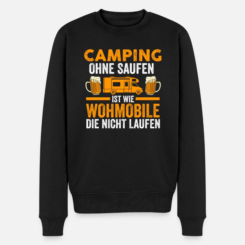 Camper Camping Wohnmobil Geschenk - Männer Premium Bio Pullover - Schwarz