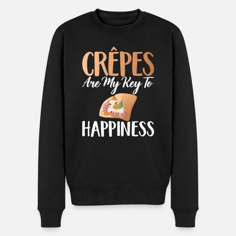 Crepe Geschenke für Crêpe Liebhaber - Männer Premium Bio Pullover - Schwarz