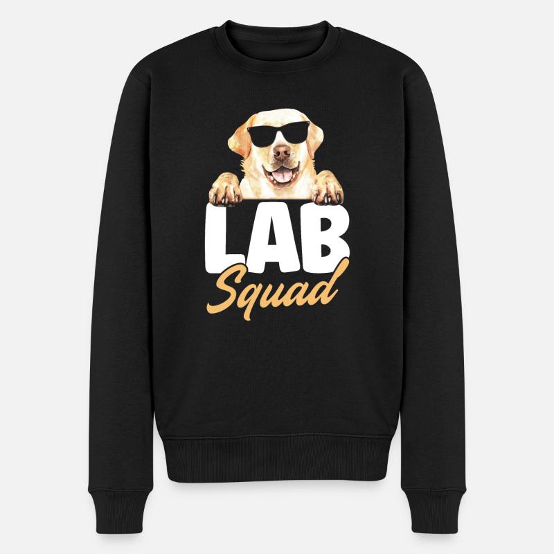 Lab Squad Labrador - Men's Premium Organic Jumper - black