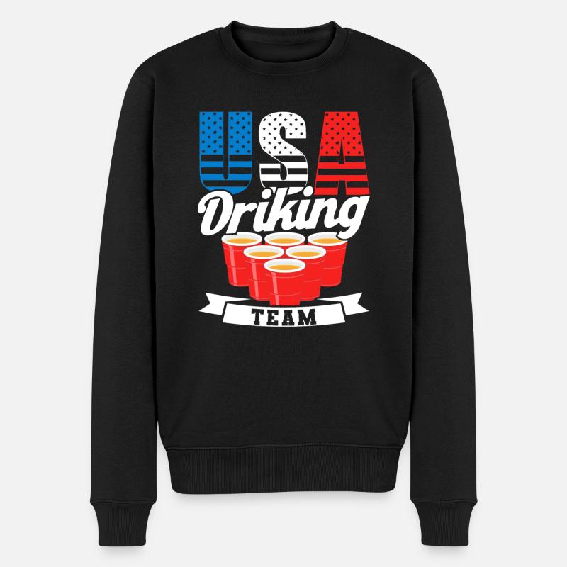 Usa Drinking Team - Pull Premium bio Homme - noir