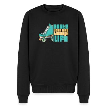 Quad Skating Zitat For A 90s Skates Lover Roller - Männer Premium Bio Pullover - Schwarz - Vorne - Nico (187cm)