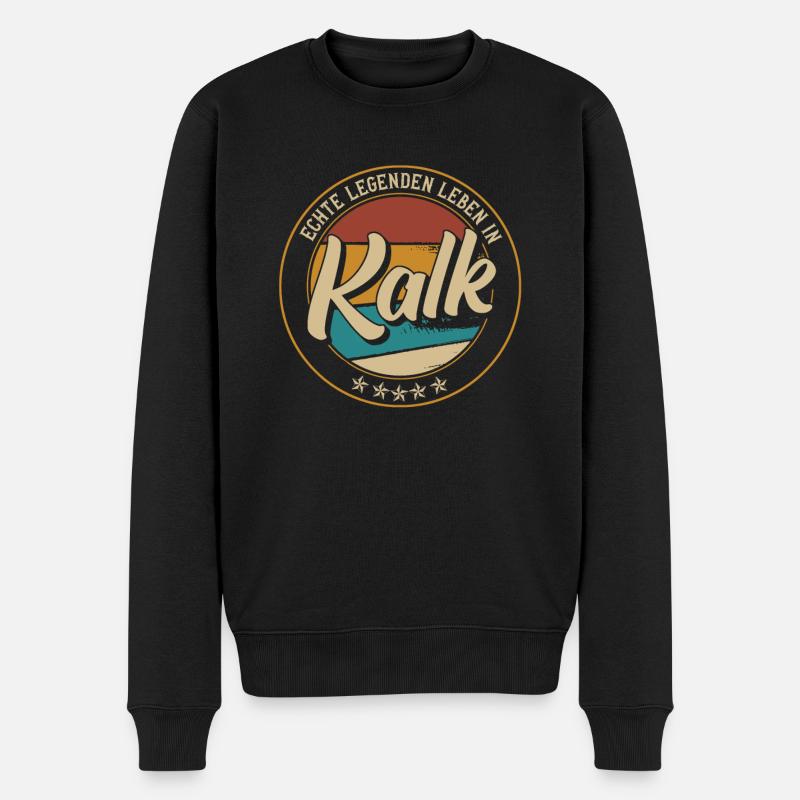 Echte legenden leben in Köln Kalk - Männer Premium Bio Pullover - Schwarz
